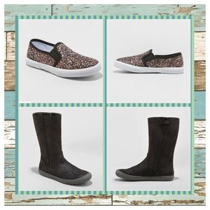 2 Pair Girl Glitter Shoes Fashion Boots & Sneakers